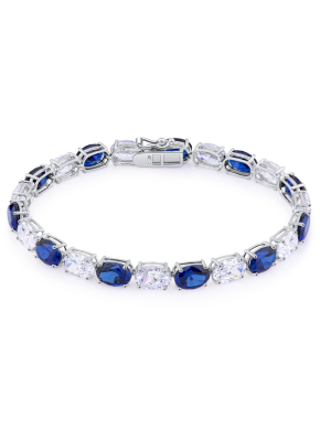Bicolor oval-shaped  corundum bracelet