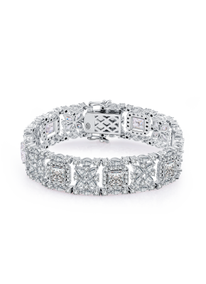 Luxe white square corundum snowflake bracelet