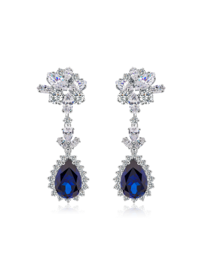 Bicolor corundum evening earrings