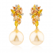 Golden pearl dangle earrings