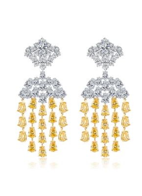 Bicolor chandelier earrings