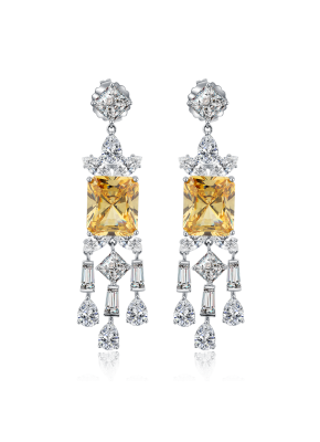 Bicolor corundum chandelier earrings