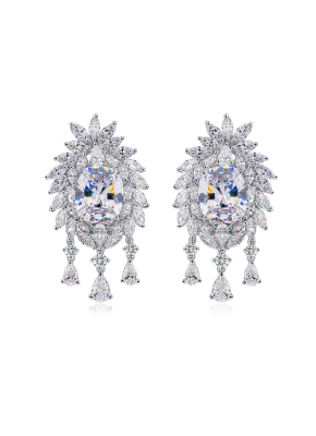 White corundum stud earrings