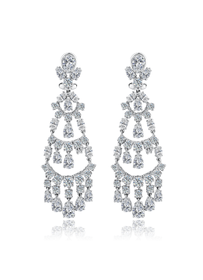 White corundum chandelier earrings
