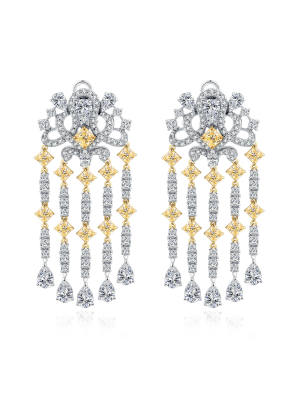 Two-tone chandelier earrings