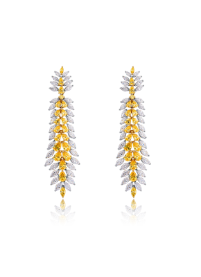 Two-tone snowflake dangle earrings
