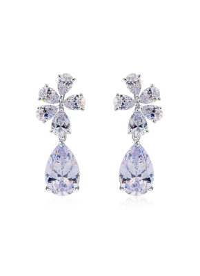 White corundum drop earrings