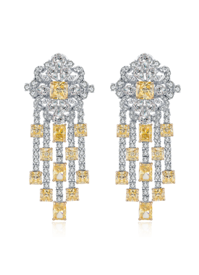 White dreamcatcher chandelier earrings
