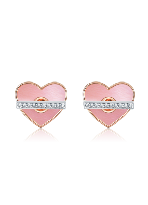 Shimmering heart stud earrings
