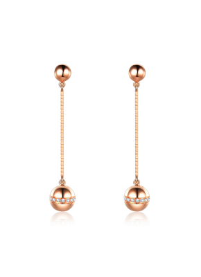 Pavé ball dangle earrings