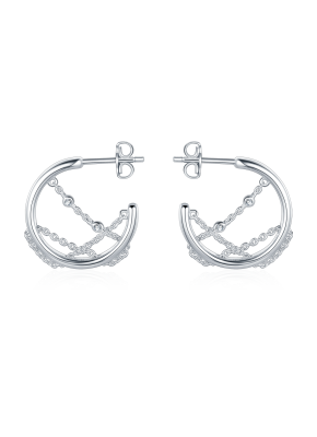 Circle chain earrings