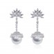 White snowflake and deco ball dangle earrings