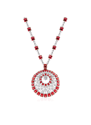 Bicolor corundum statement necklace