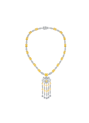 Two-tone corundum chandelier Y-Necklace