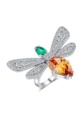 Multicolor corundum bumblebee ring