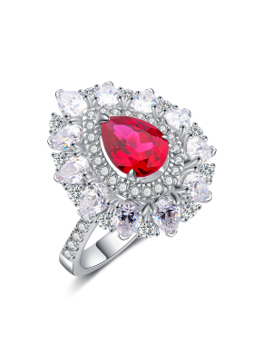 Bicolor corundum cocktail ring