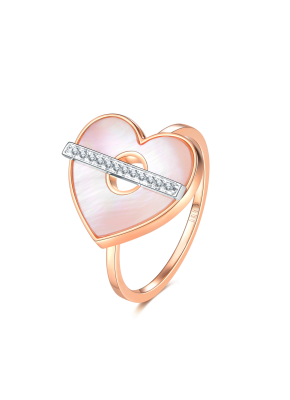 Shimmering heart ring