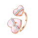 Asymmetric shimmering hearts ring