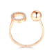 Pavé circle and ball ring